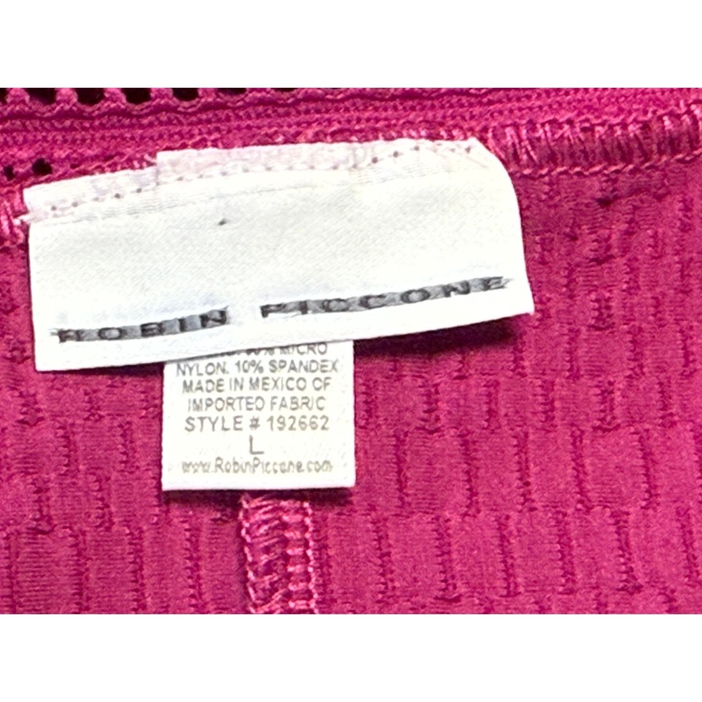 Robin Piccone Bikini Bottom Women Large Magenta Textured Perla Crochet - Picture 3 of 7